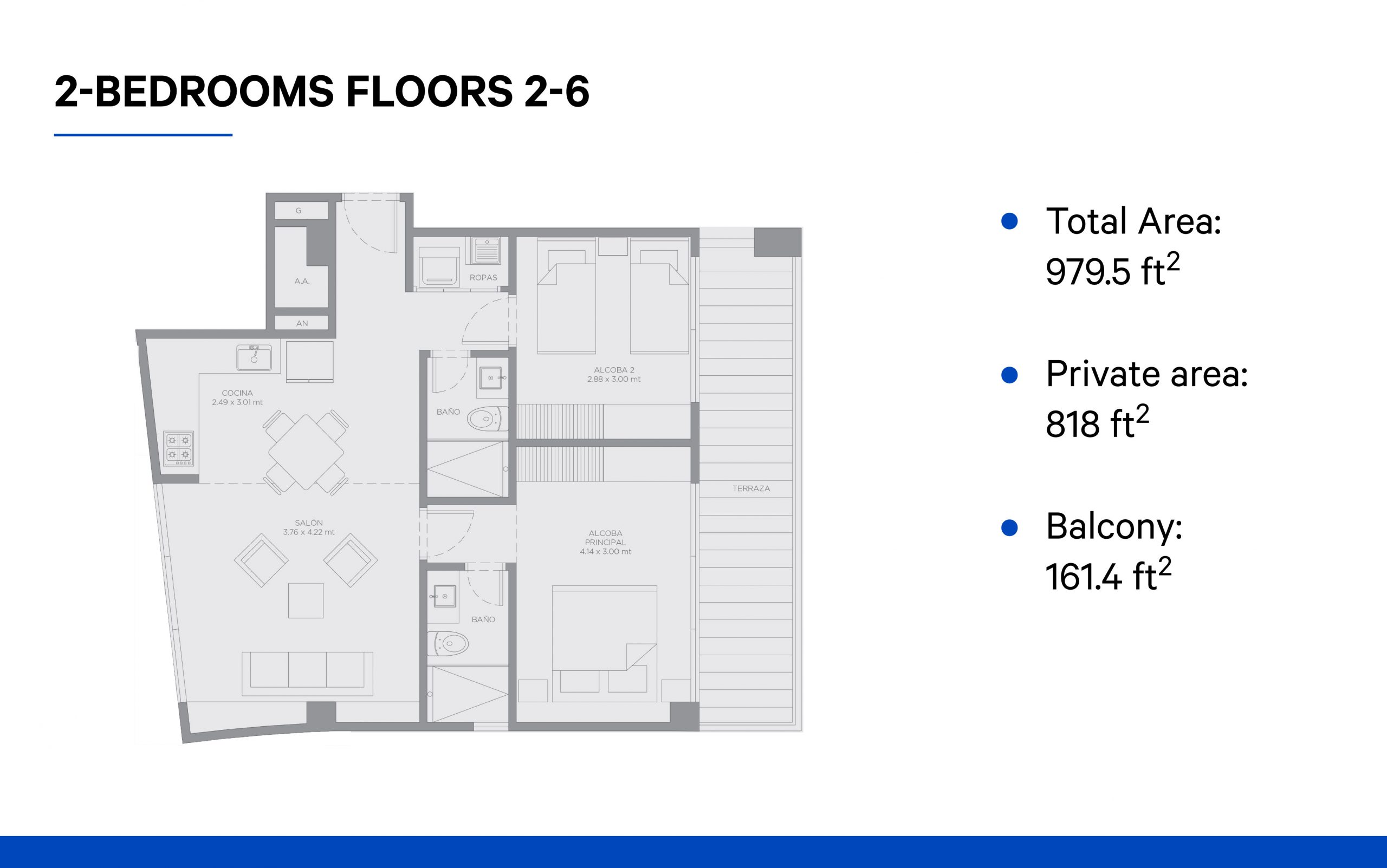2-bedroom (2-6 floors)